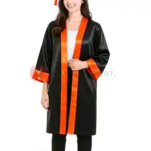 Lise Turuncu Mezuniyet Kep Cübbe