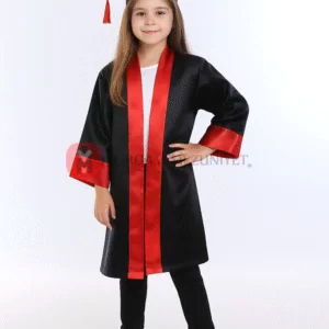 Kırmızı 4.Sınıf İlkokul Mezuniyet Cübbesi