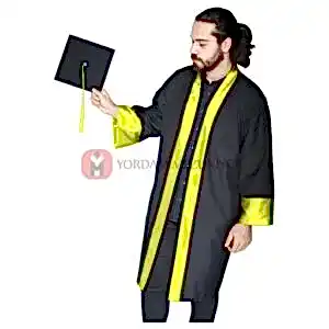 Üniversite Alpaka Sarı Mezuniyet Kep Cübbe